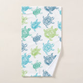 Blaue und grüne Meeresschildkröten Badhandtuch Set (Handtuch)