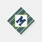Blaue und grüne Mit Monogramm Cocktails Napkins Serviette (Ecke)
