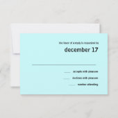 Blaue und grüne moderne Karierte Antwortkarte RSVP Karte (Rückseite)