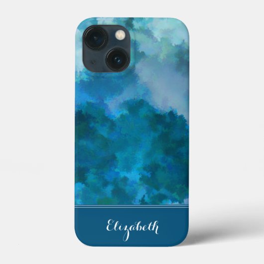 Blaue und grüne moderne Wasserfarbe individuell mo Case-Mate iPhone Hülle (Rückseite)