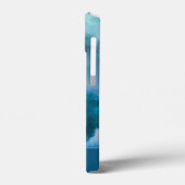 Blaue und grüne moderne Wasserfarbe individuell mo Case-Mate iPhone Hülle (Rückseite / Links)