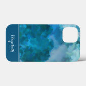 Blaue und grüne moderne Wasserfarbe individuell mo Case-Mate iPhone Hülle (Rückseite (Horizontal))