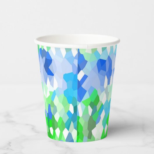 Blaue und grüne Mosaike Pappbecher (Rechts)