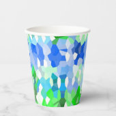Blaue und grüne Mosaike Pappbecher (Vorderseite)