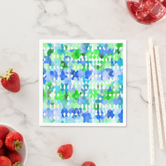 Blaue und grüne Mosaike Serviette (Beispiel)