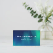 Blaue und grüne Nordlichter Visitenkarte (Stehend Vorderseite)