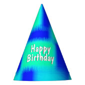 Blaue und grüne Patchwork Partyhütchen (Vorderseite)