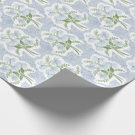 Blaue und grüne Perlen  Geschenkpapier (Ecke)