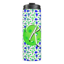 Blaue und grüne Pickleball-Paddle Mit Monogramm