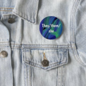 Blaue und grüne Pinselstriche ziehen sie/sie Prono Button (Beispiel)