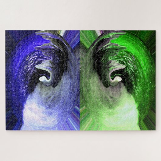 Blaue und grüne Planeten Puzzle (Horizontal)