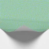 Blaue und grüne Polka-Punktmuster Geschenkpapier (Ecke)