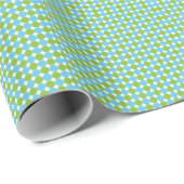 Blaue und grüne Polka-Punktmuster Geschenkpapier (Rolleneckpunkt)