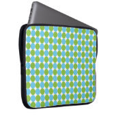 Blaue und grüne Polka-Punktmuster Laptopschutzhülle (Vorne Rechts)