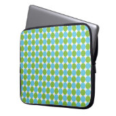 Blaue und grüne Polka-Punktmuster Laptopschutzhülle (Vorderseite Links)