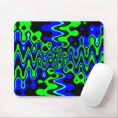 Blaue und grüne psychedelische Mousepad (Mit Mouse)