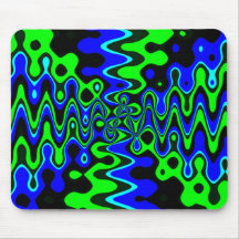 Blaue und grüne psychedelische Mousepad