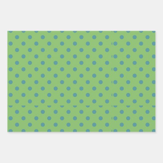 Blaue und grüne Punktgestaltung Geschenkpapier Set (Vorderseite 2)