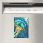 Blaue und grüne Quallen Magnet (In Situ (Geschirrspüler))