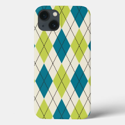 Blaue und grüne Raute Case-Mate iPhone Hülle (Rückseite)