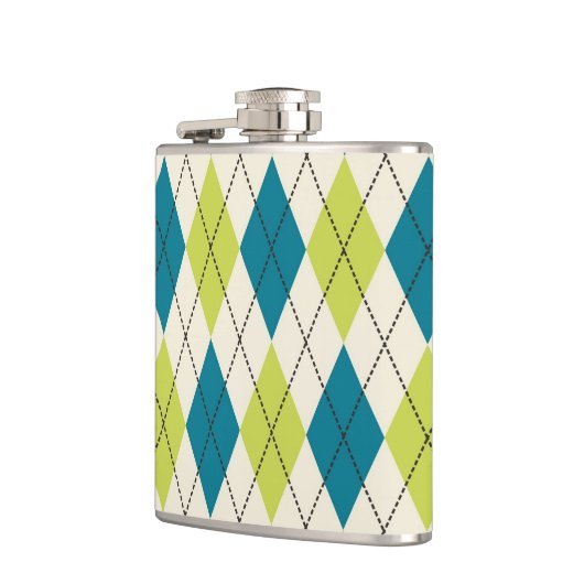 Blaue und grüne Raute Flachmann (Links)