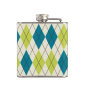 Blaue und grüne Raute Flachmann (Rückseite)