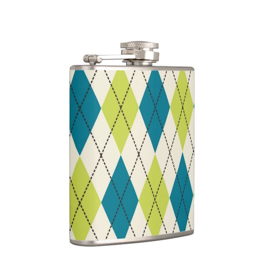 Blaue und grüne Raute Flachmann (Rechts)