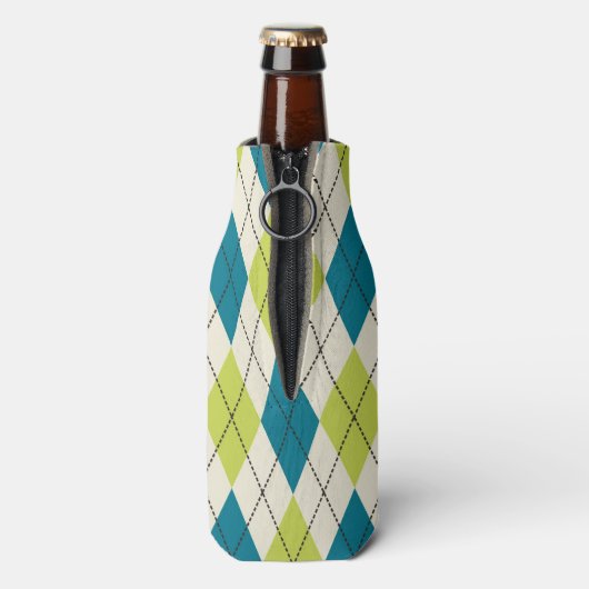 Blaue und grüne Raute Flaschenkühler (Flasche Rückseite)