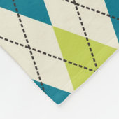 Blaue und grüne Raute Fleecedecke (Ecke)