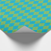 Blaue und grüne Raute Geschenkpapier (Ecke)