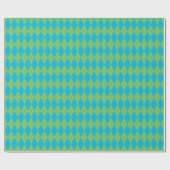 Blaue und grüne Raute Geschenkpapier (Flach)