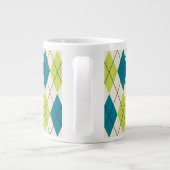Blaue und grüne Raute Jumbo-Tasse (Rückseite)