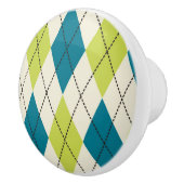 Blaue und grüne Raute Keramikknauf (Rechts)