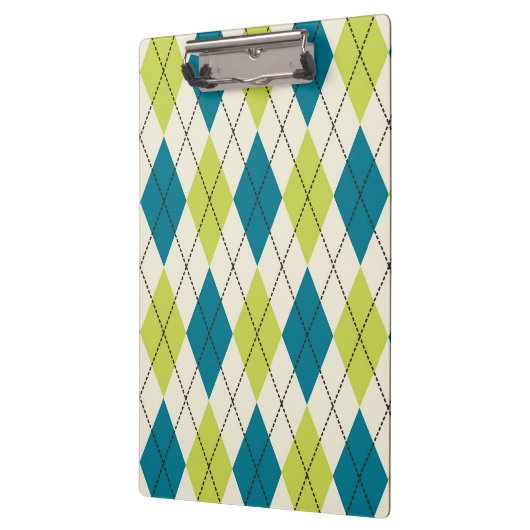 Blaue und grüne Raute Klemmbrett (Links)