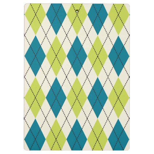 Blaue und grüne Raute Klemmbrett (Rückseite)