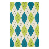 Blaue und grüne Raute Mini Klemmbrett (Rückseite)