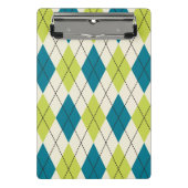 Blaue und grüne Raute Mini Klemmbrett (Vorderseite)