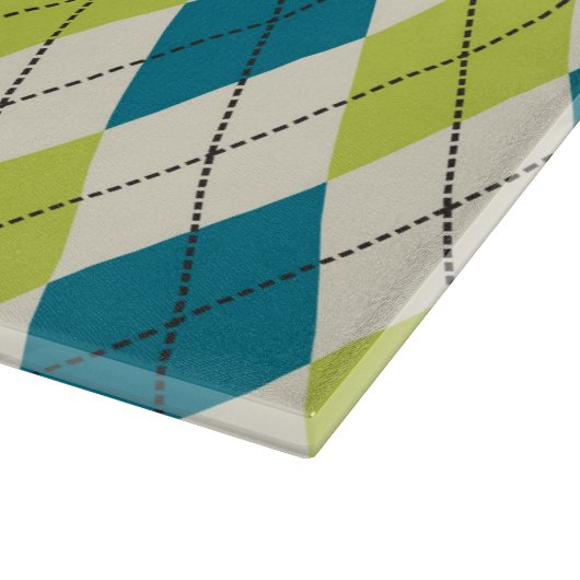 Blaue und grüne Raute Schneidebrett (Ecke)