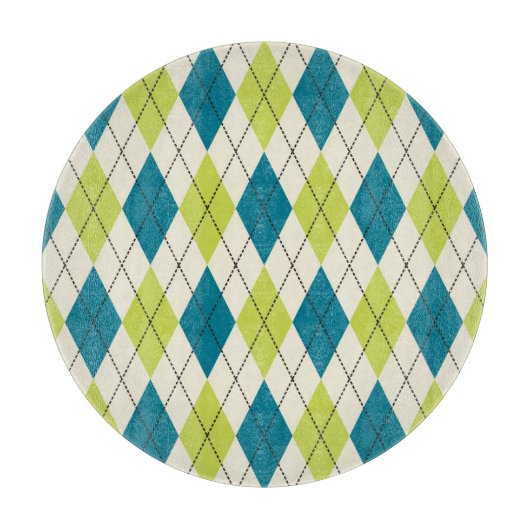 Blaue und grüne Raute Schneidebrett (Vorderseite)