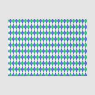 Blaue und grüne Raute Seidenpapier