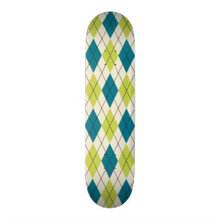 Blaue und grüne Raute Skateboard