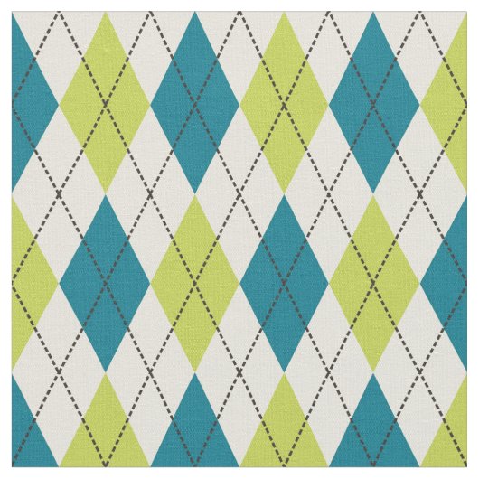 Blaue und grüne Raute Stoff (Nahaufnahme)