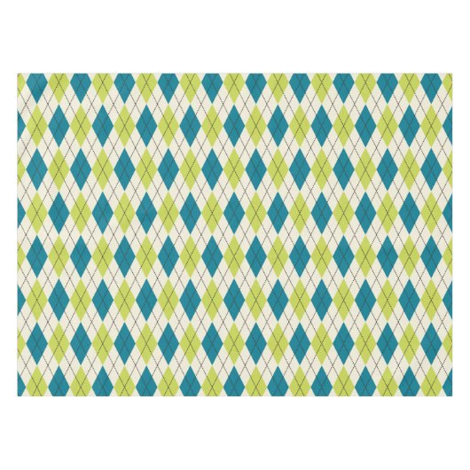 Blaue und grüne Raute Tischdecke (Vorderseite (Horizontal))