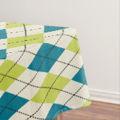 Blaue und grüne Raute Tischdecke (Beispiel)