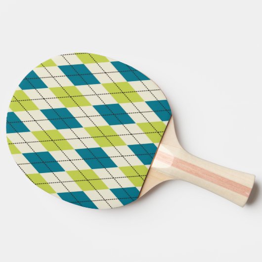 Blaue und grüne Raute Tischtennis Schläger (Seitenansicht)