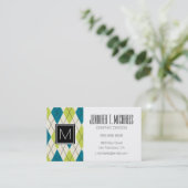 Blaue und grüne Raute Visitenkarte (Stehend Vorderseite)