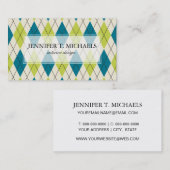 Blaue und grüne Raute Visitenkarte (Vorne/Hinten)