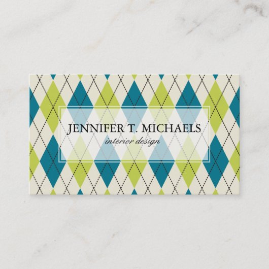 Blaue und grüne Raute Visitenkarte (Vorderseite)
