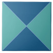 Blaue und grüne Rautenmuster Fliese (Vorderseite)