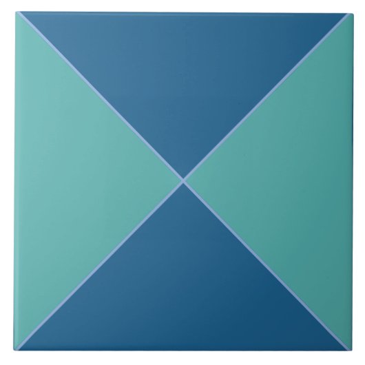 Blaue und grüne Rautenmuster Fliese (Vorderseite)